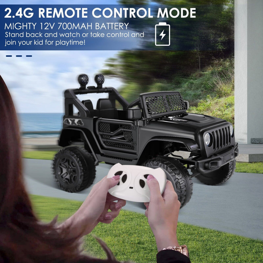 Electric Kids Ride-On Truck with Remote Control, LED Lights, and Music - 12V Battery Powered