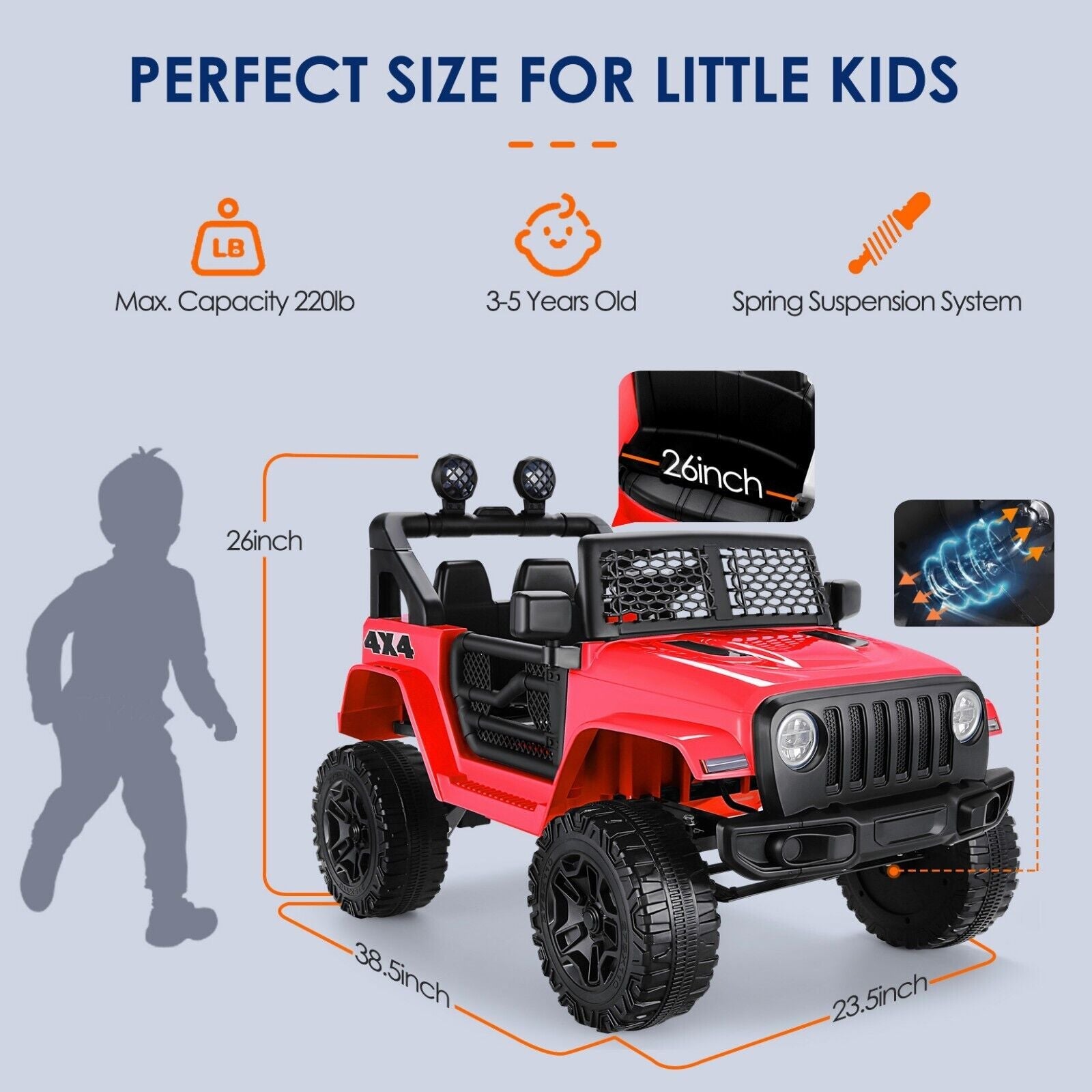 12V Electric Ride-On Car for Kids with Bluetooth MP3 and Remote Control