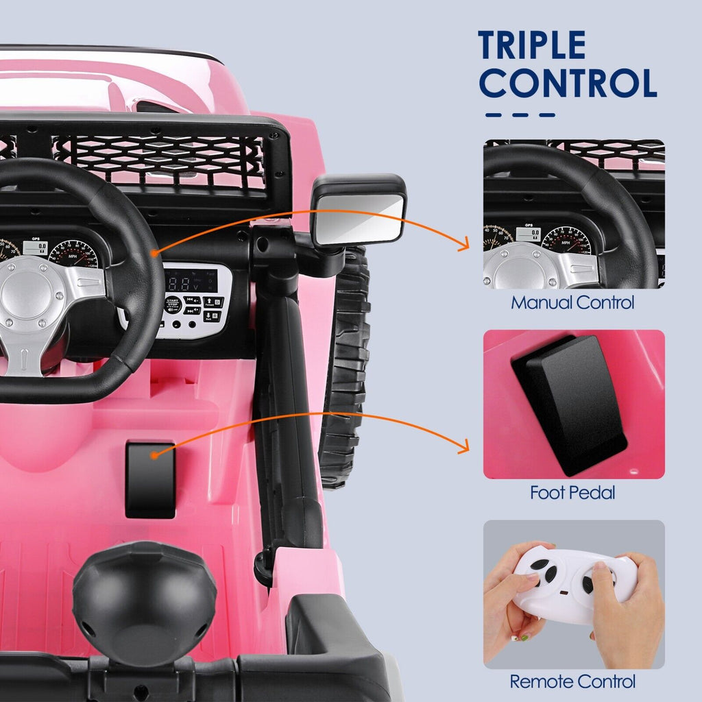 2-Seater Electric Ride-On Truck with MP3, LED Lights, and Remote Control for Kids