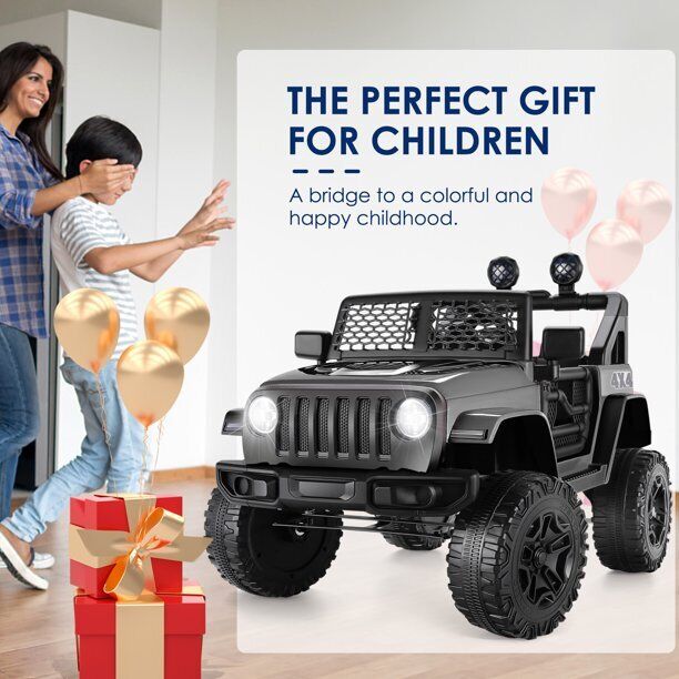 2-Seater Electric Ride-On Truck for Kids with Remote Control, MP3 Player, and LED Lights