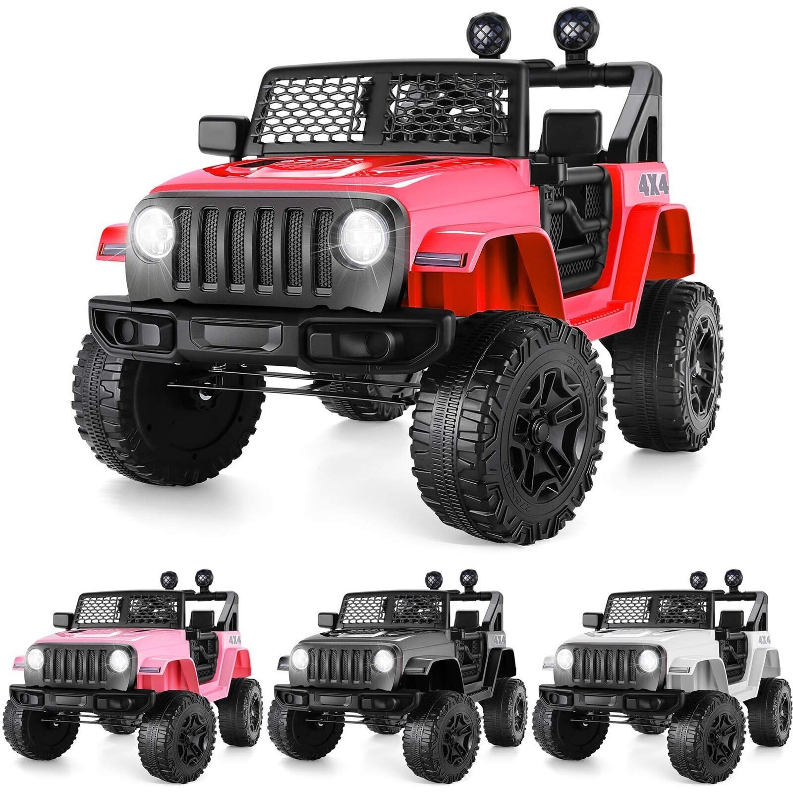12V Electric Kids Ride on Truck with Remote Control, USB, LED Lights, and Music