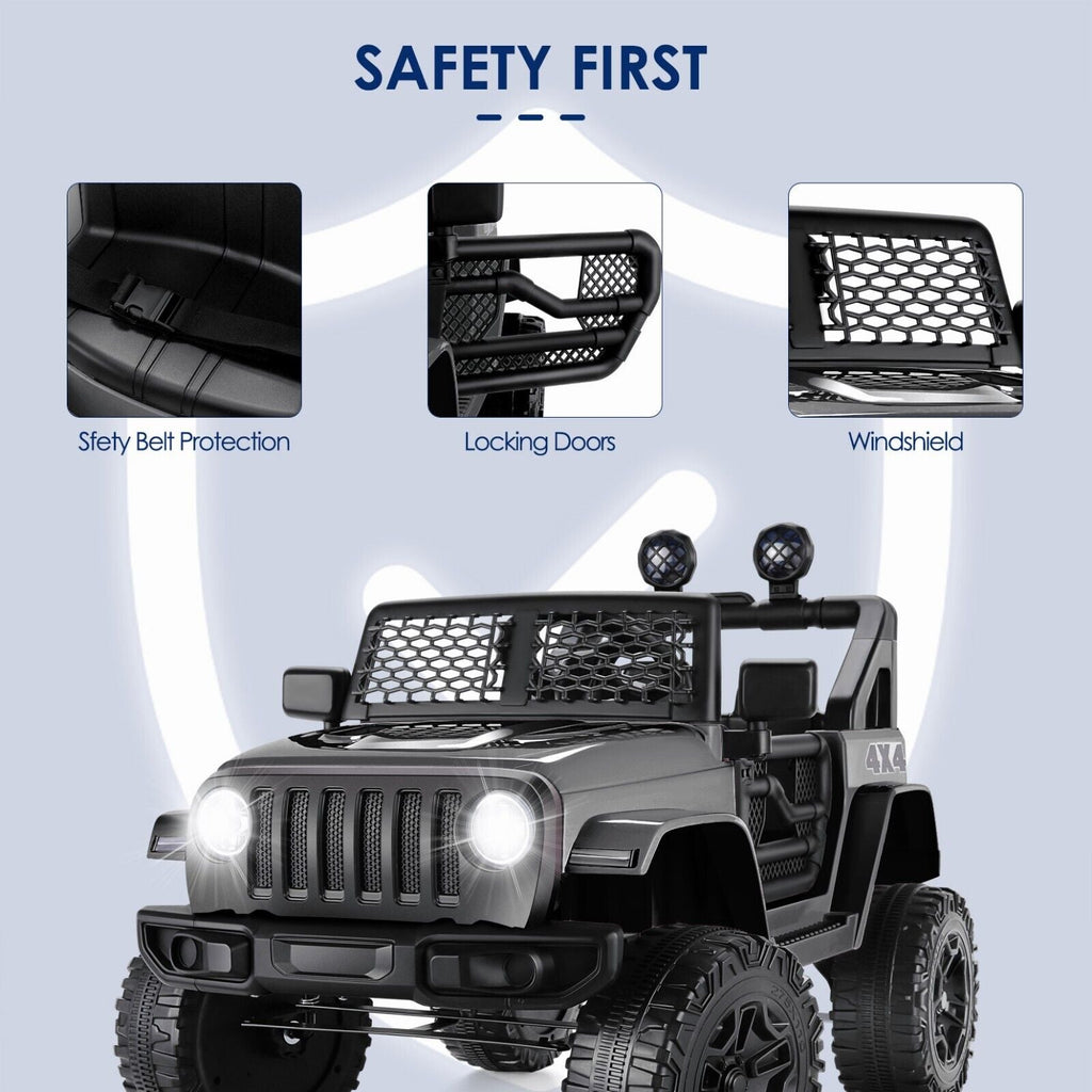 Premium 12V Electric Ride-On Truck with MP3, LED Lights, Remote Control, and 2 Seats for Kids