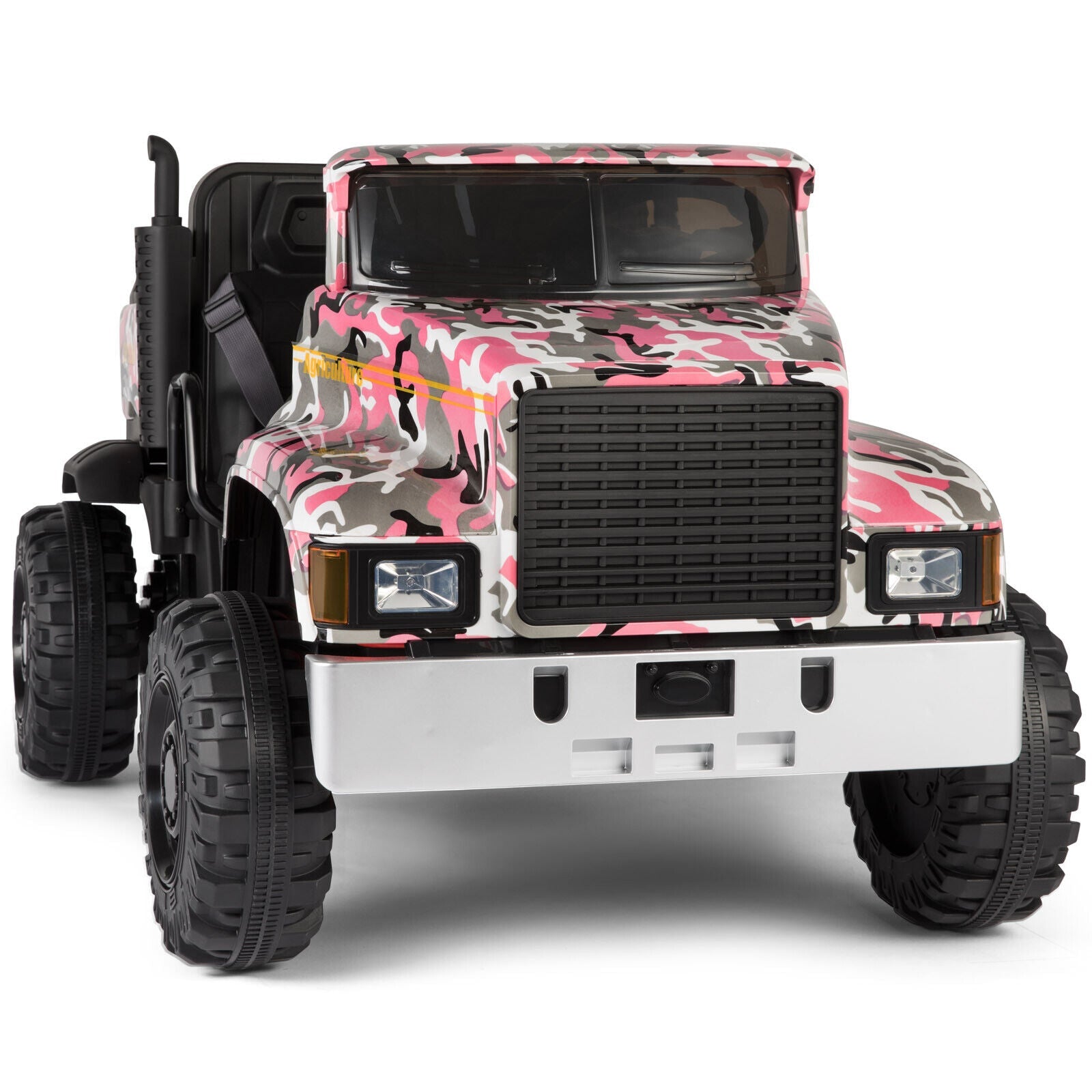 New Pink Camo 24V Battery Kids Ride On Truck with Trailer and Remote Control