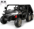 Electric 2 Seater Ride On Car with Dump Trailer - 24V Battery Powered 4WD Toy Tractor