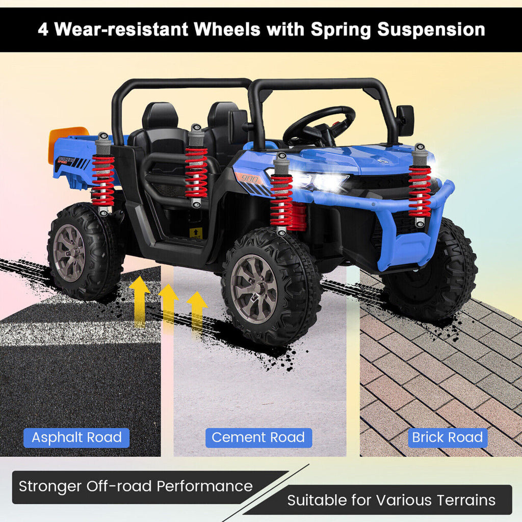 Electric 2 Seater UTV Dump Truck with Remote Control and Dump Bed
