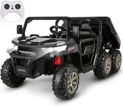 Electric 24V 4WD UTV Dump Truck Car for Kids with Dump Bed - 2 Seater Ride-On Toy