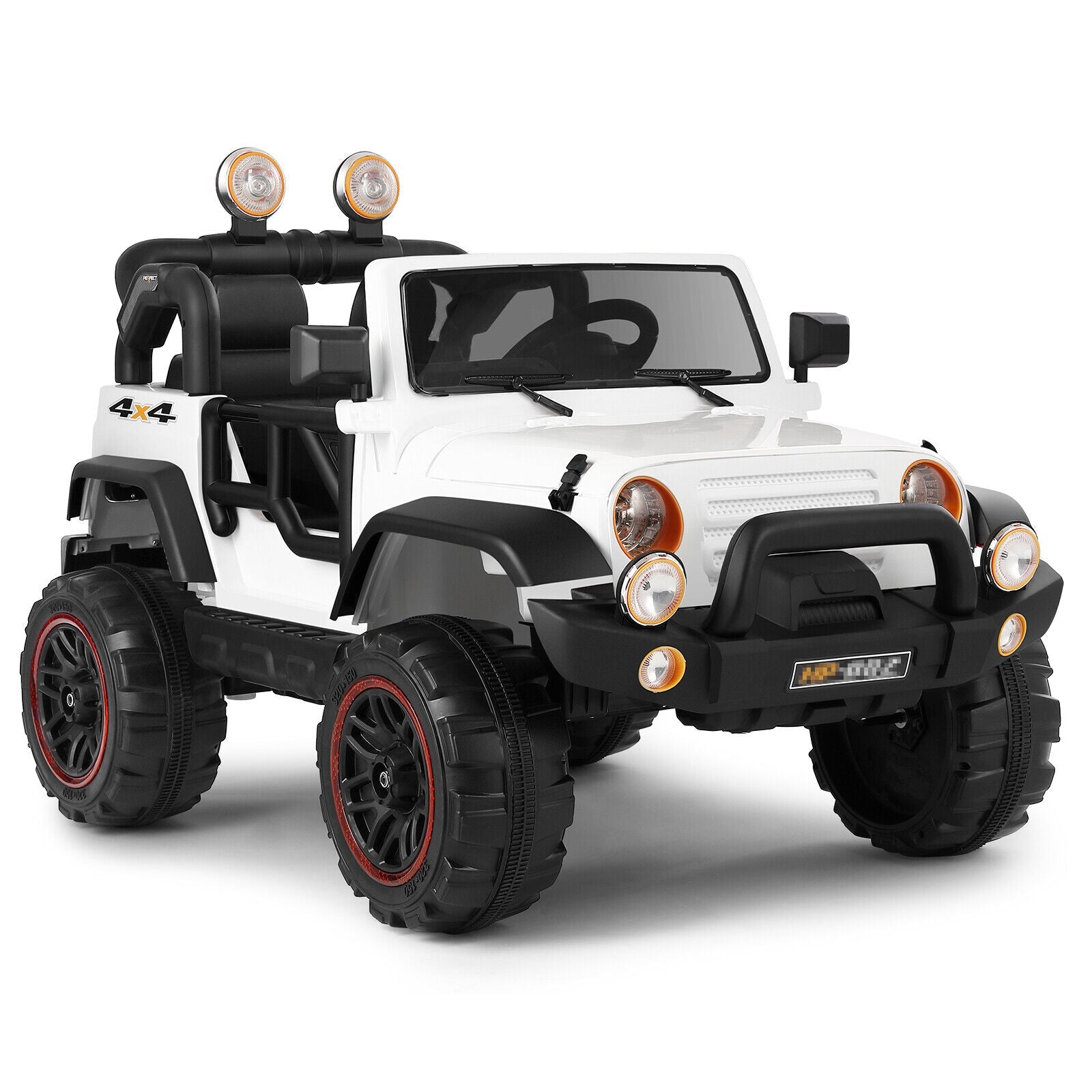 Electric 3-Speed Kids Ride-On Car with MP3, LED Lights, and Remote Control - White