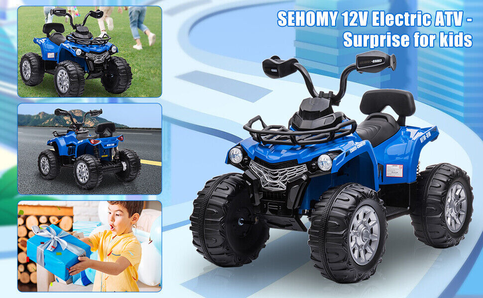 Electric 4-Wheel ATV Truck Car Toy for Kids Ages 3-8 - 12V Ride-On Fun!