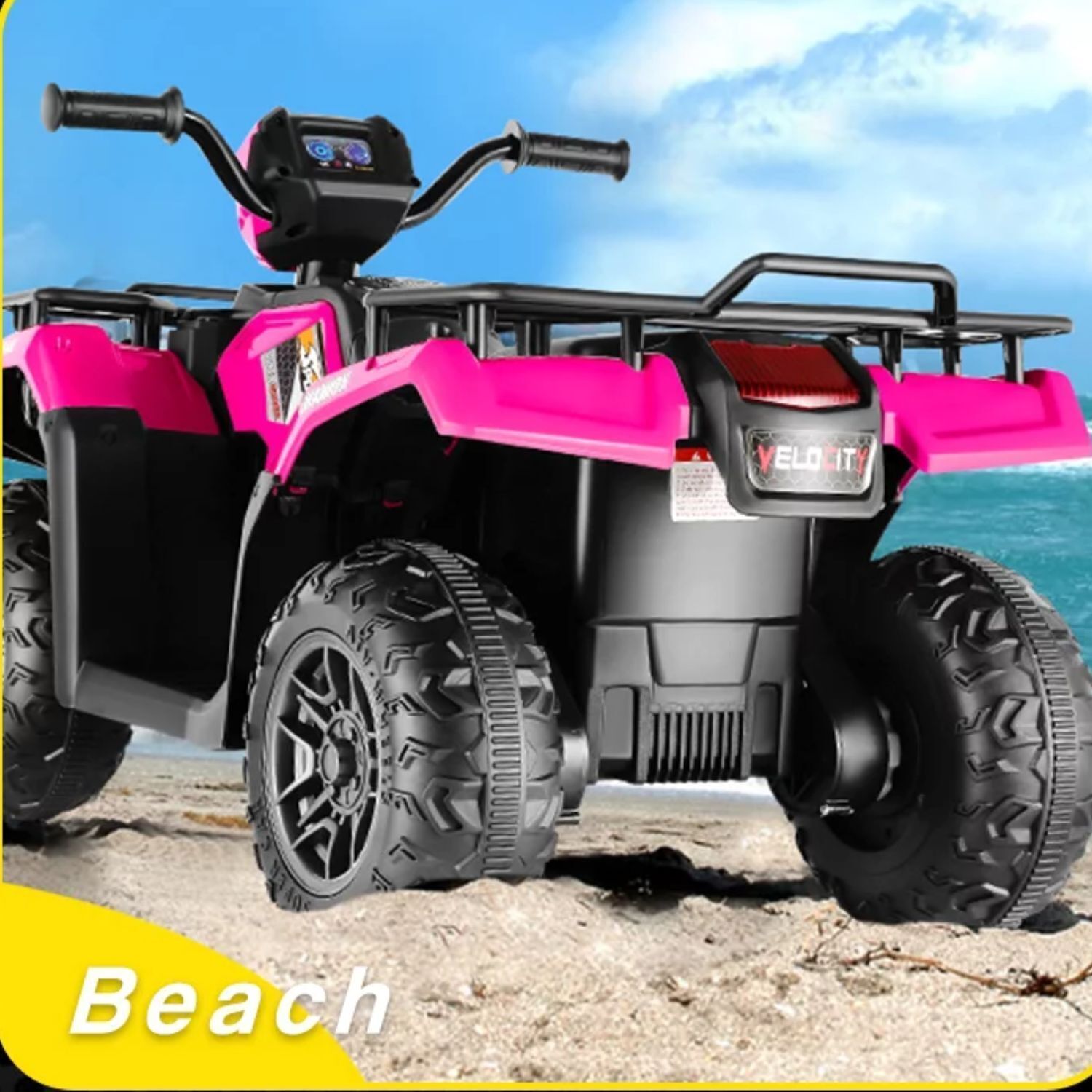 Electric Kids ATV with AUX and USB, LED Lights, and 4-Wheel Drive