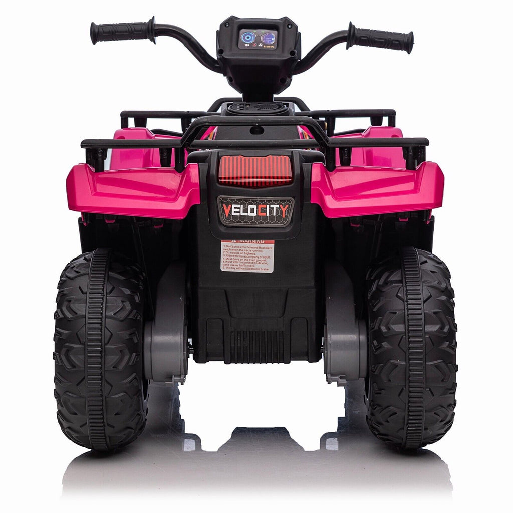 Electric Kids Ride On ATV with Music, LED Lights, and AUX/USB Port - 12V 4-Wheeler Quad