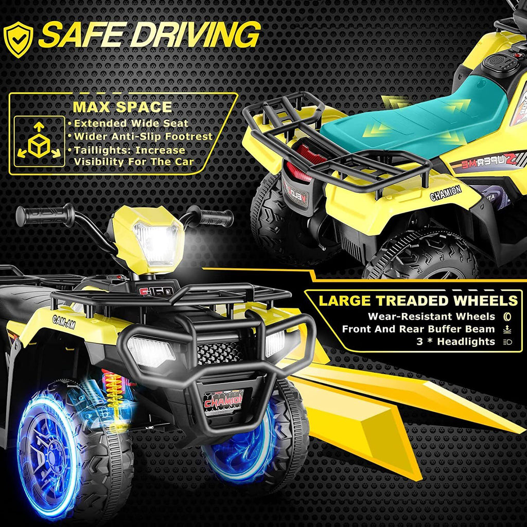 Electric Quad ATV Car for Kids 3-7 Years - 12V Battery Powered Truck with 4 Wheels