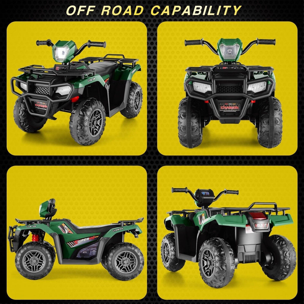 Electric 4-Wheeler ATV Quad for Kids with LED Lights, USB and MP3 Player - Suitable for Girls and Boys Aged 09