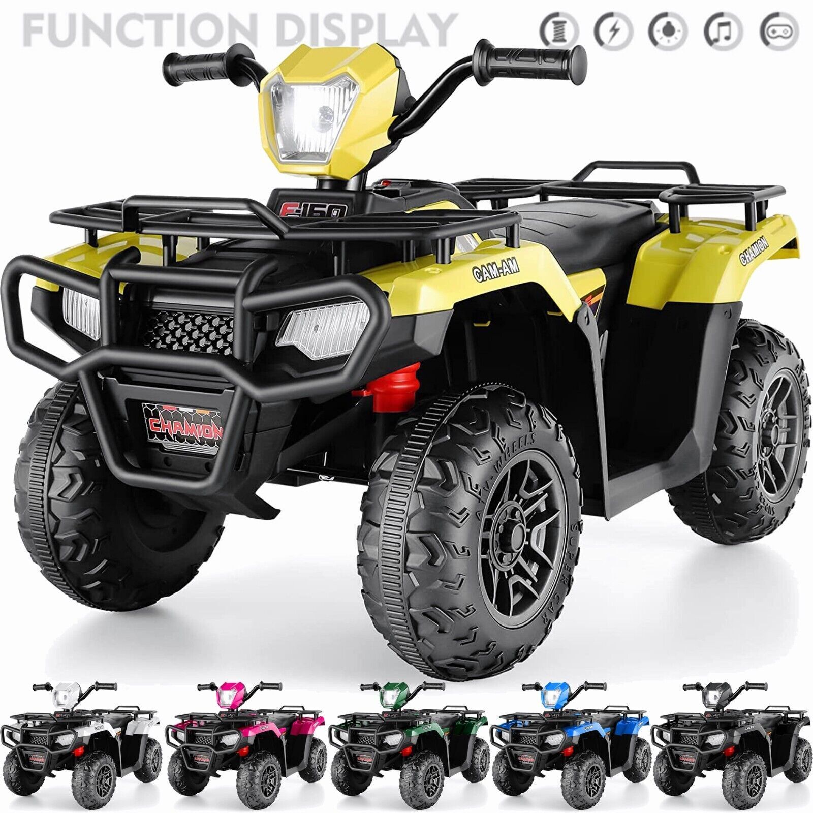 Electric 4-Wheeler ATV Quad for Kids with LED Lights, USB and MP3 Player - Suitable for Girls and Boys Aged 3 to 6 Years