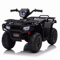Electric Kids ATV Ride On Car with Music, LED Lights, and USB - Black Quad 4-Wheeler