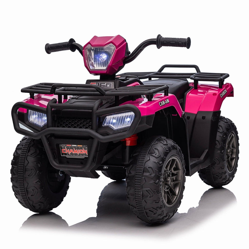 Kids 12V ATV with AUX & USB, Music & LED Lights - Battery-Powered 4 Wheeler
