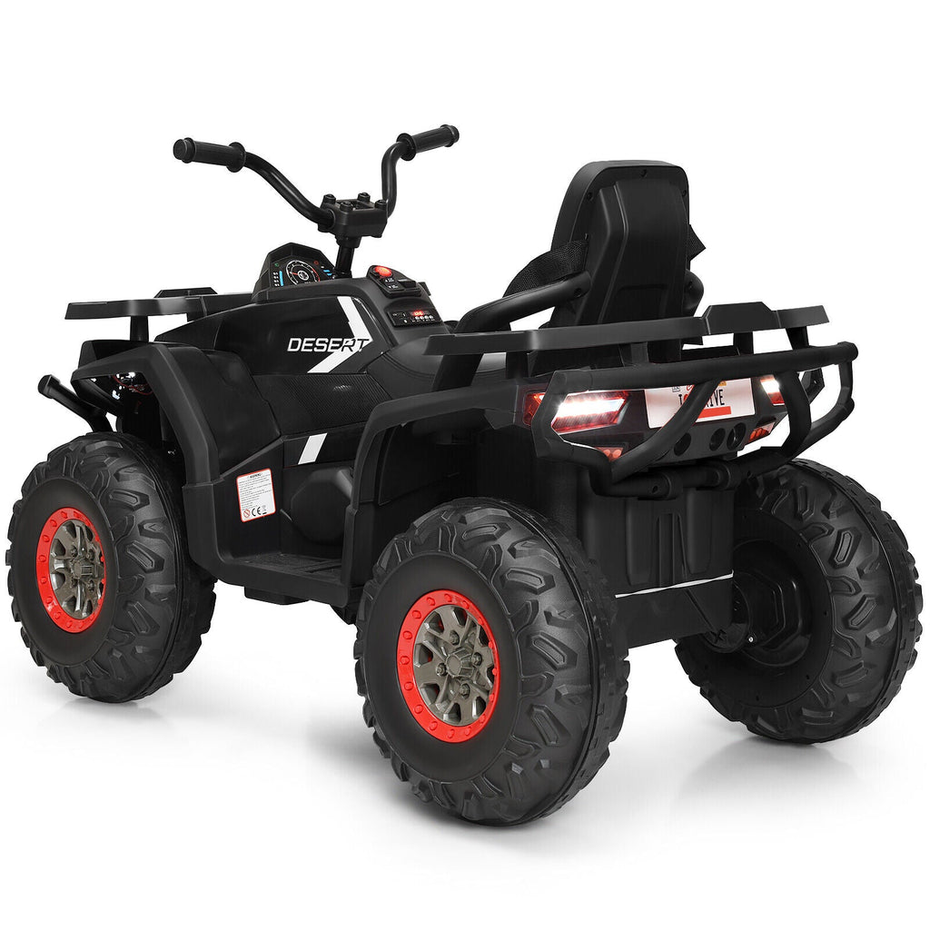 Electric 4-Wheeler ATV Quad Ride On Car for Kids with LED Lights - 12V Black