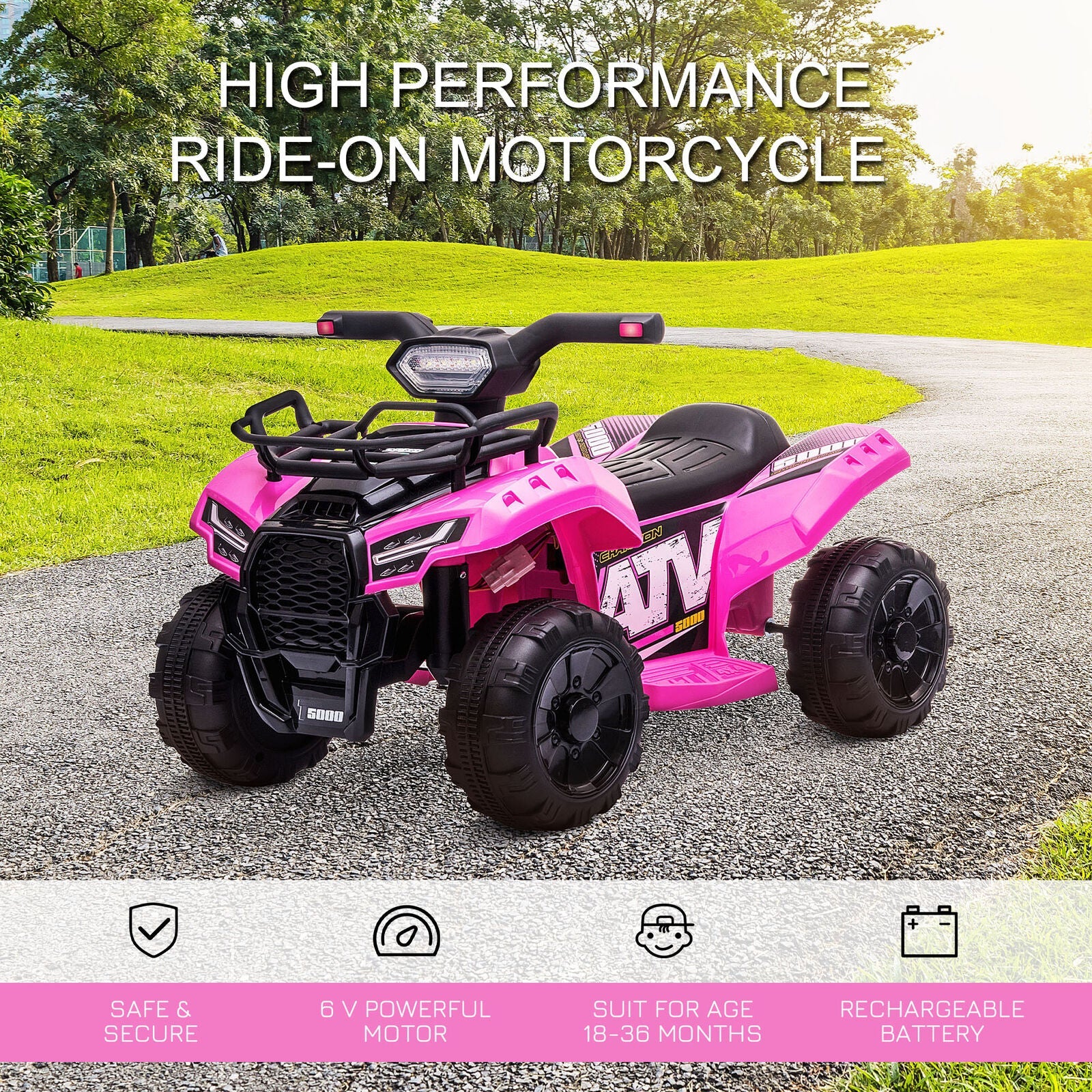 Electric 4 Wheeler ATV Ride-On Toy for Toddlers (Ages 1-3) - Powered by 6V Battery