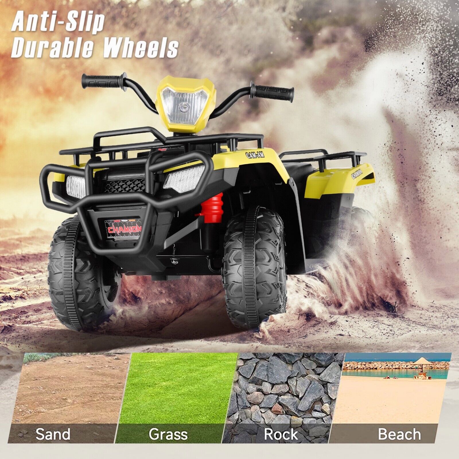 Electric 4-Wheeler ATV for Kids with AUX and USB Ports - 12V Ride-On Quad Car