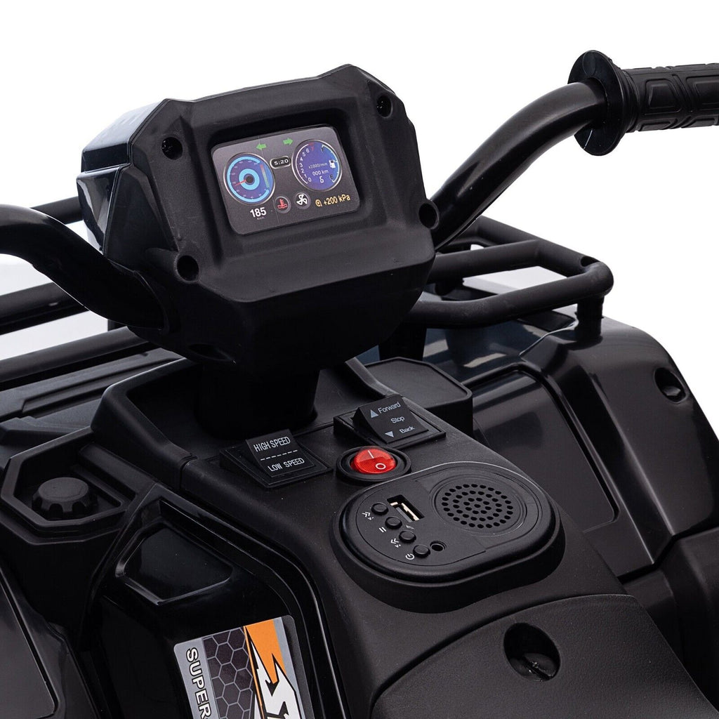 Electric Kids ATV 4-Wheeler Quad Car with MP3 Player - Black
