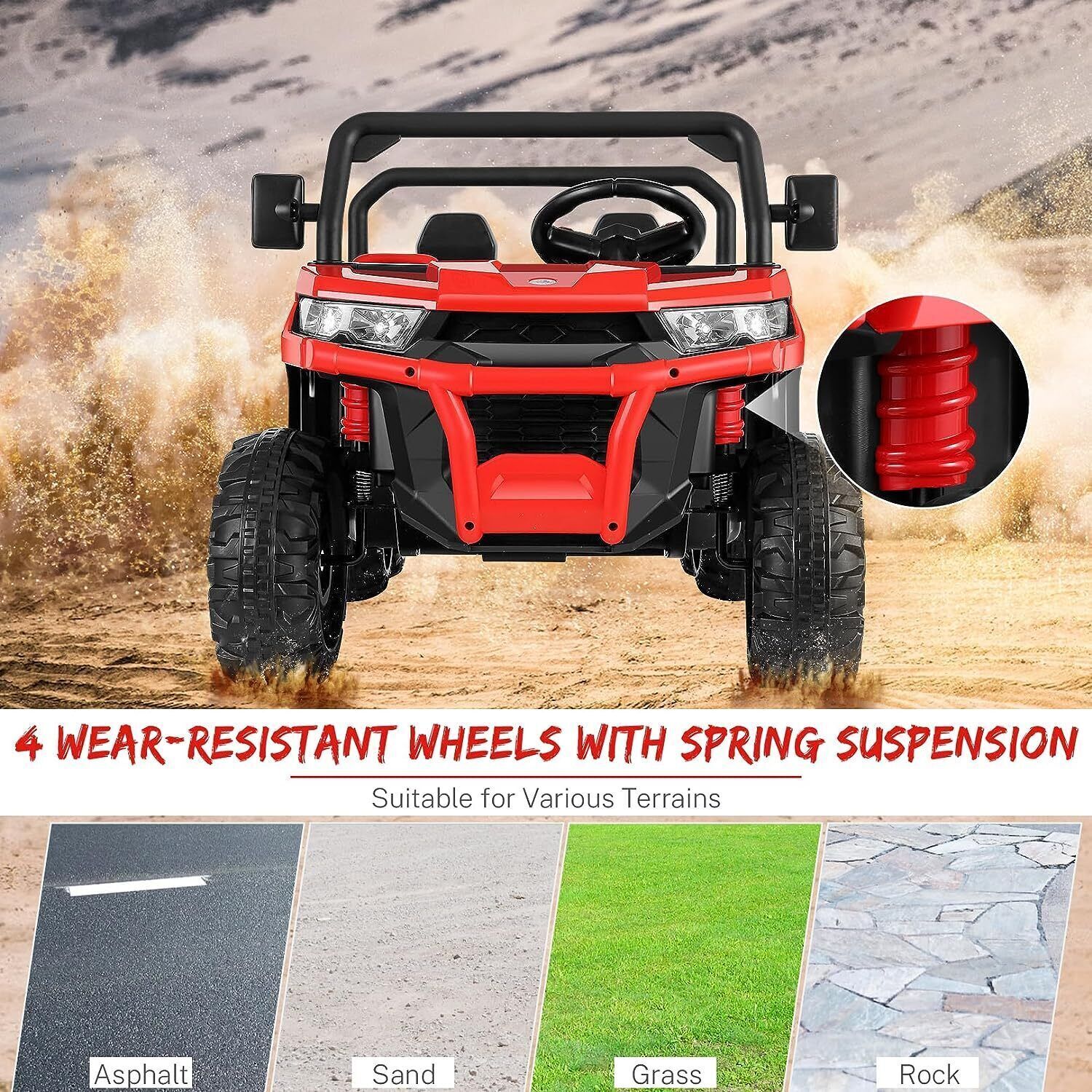 2 Seater 24V Electric Ride-On Tractor with Dump Bed and 4WD