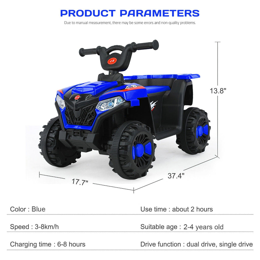 Electric 6V ATV 4-Wheeled Beach Ride-On Car for Kids - Battery Powered Toy for Christmas Gift