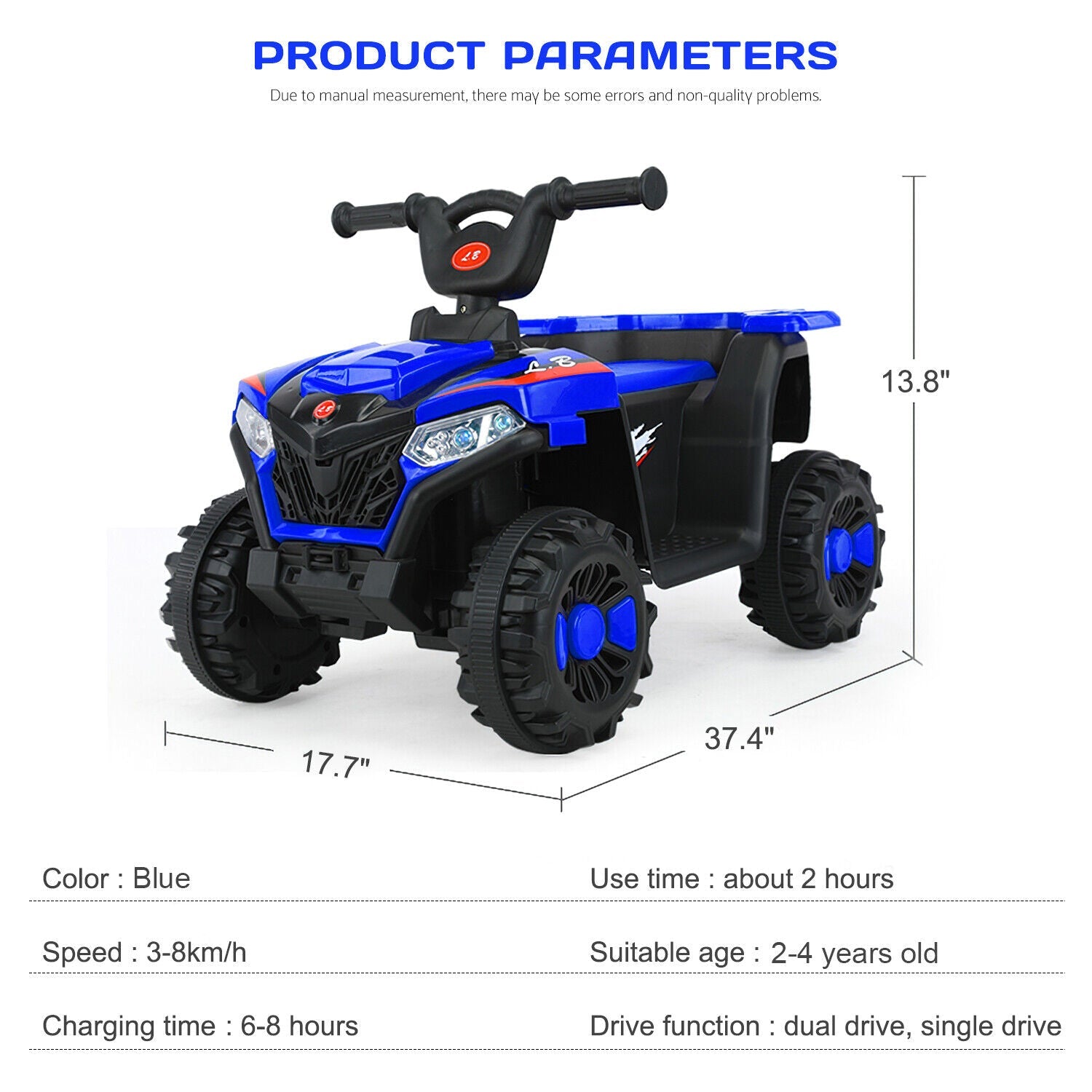 Electric 6V ATV 4-Wheeled Beach Ride-On Car for Kids - Battery Powered Toy for Christmas Gift