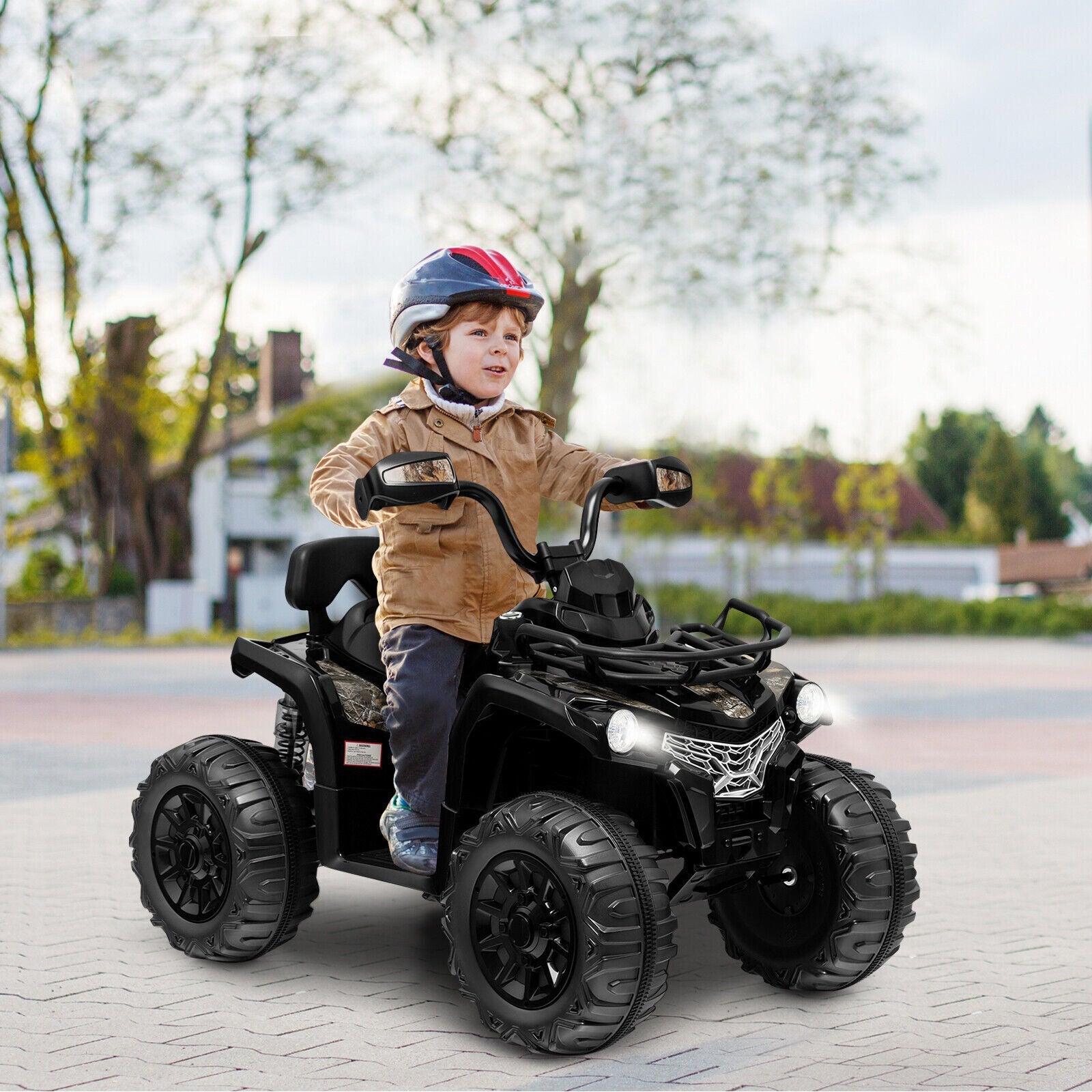 Electric ATV 4-Wheeler Quad Car Toy for Kids - 12V, 2 Speeds, MP3, Headlights