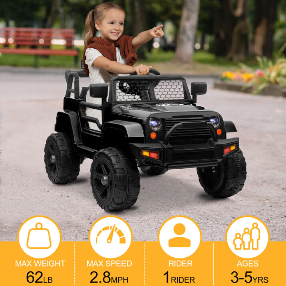 Electric Dual Drive Kids Ride On Car with Remote Control and LED Lights - 12V MP3 Player Included