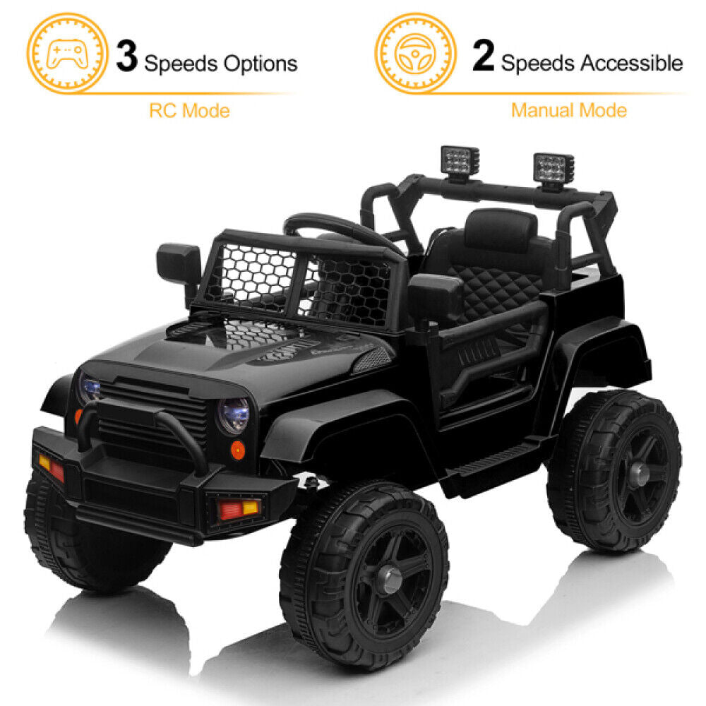 Electric Dual Drive Kids Ride On Car with Remote Control and LED Lights - 12V MP3 Player Included