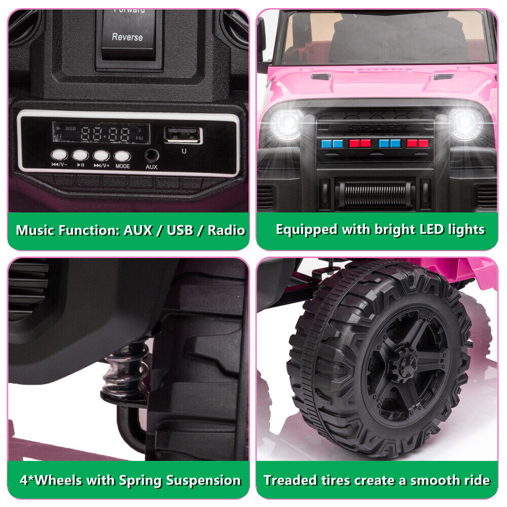 Electric Dual Drive Kids Ride On Car with Remote Control - Battery Powered Toy Vehicle