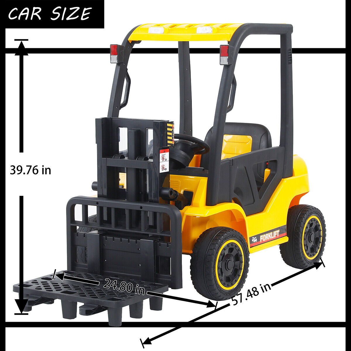 Electric Ride-On Car for Kids with Remote Control and Lifting Forklift Frame