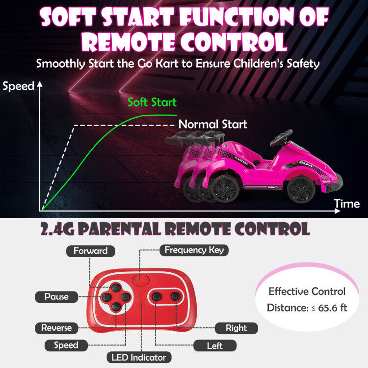Electric Go Cart for Kids with Remote Control and Safety Features
