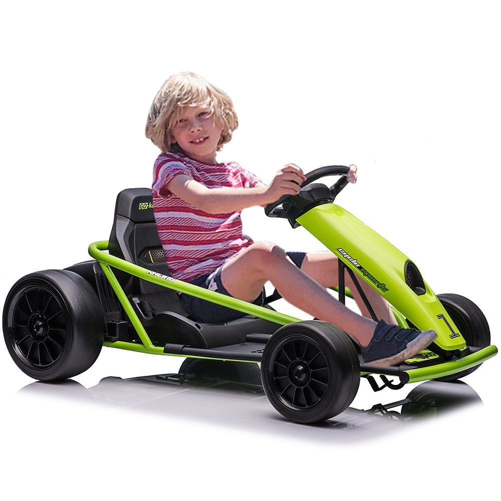 High Speed Drifting Go Kart for Kids with Slow Start Function - 8MPH, 300WX2