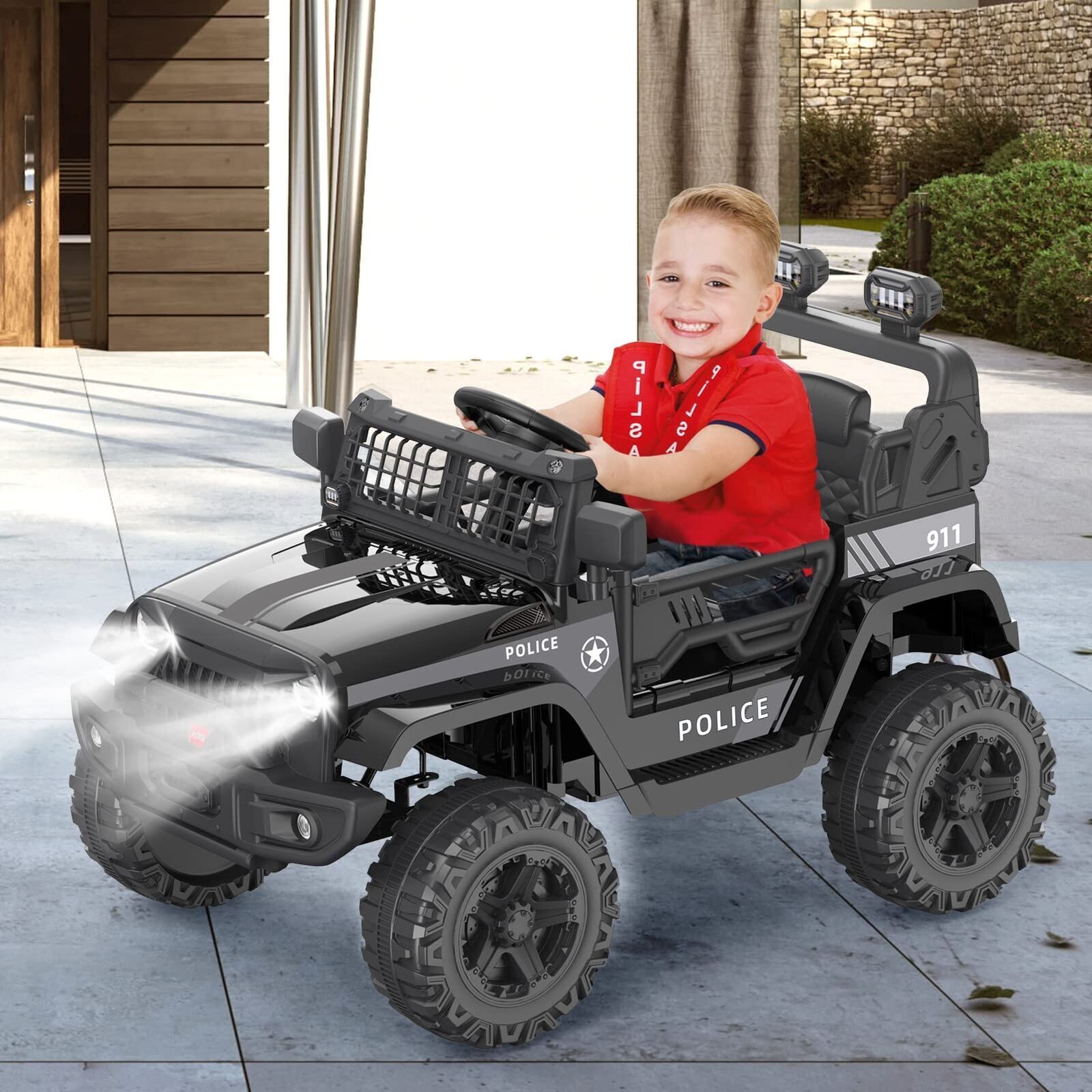 Electric Jeep Toy Truck for Kids - 12V Ride On Car with Remote Control - Perfect Christmas Gift