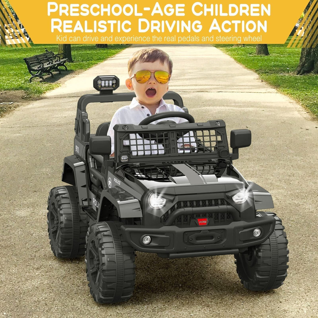 Electric Jeep Toy Truck for Kids - 12V Ride On Car with Remote Control - Perfect Christmas Gift