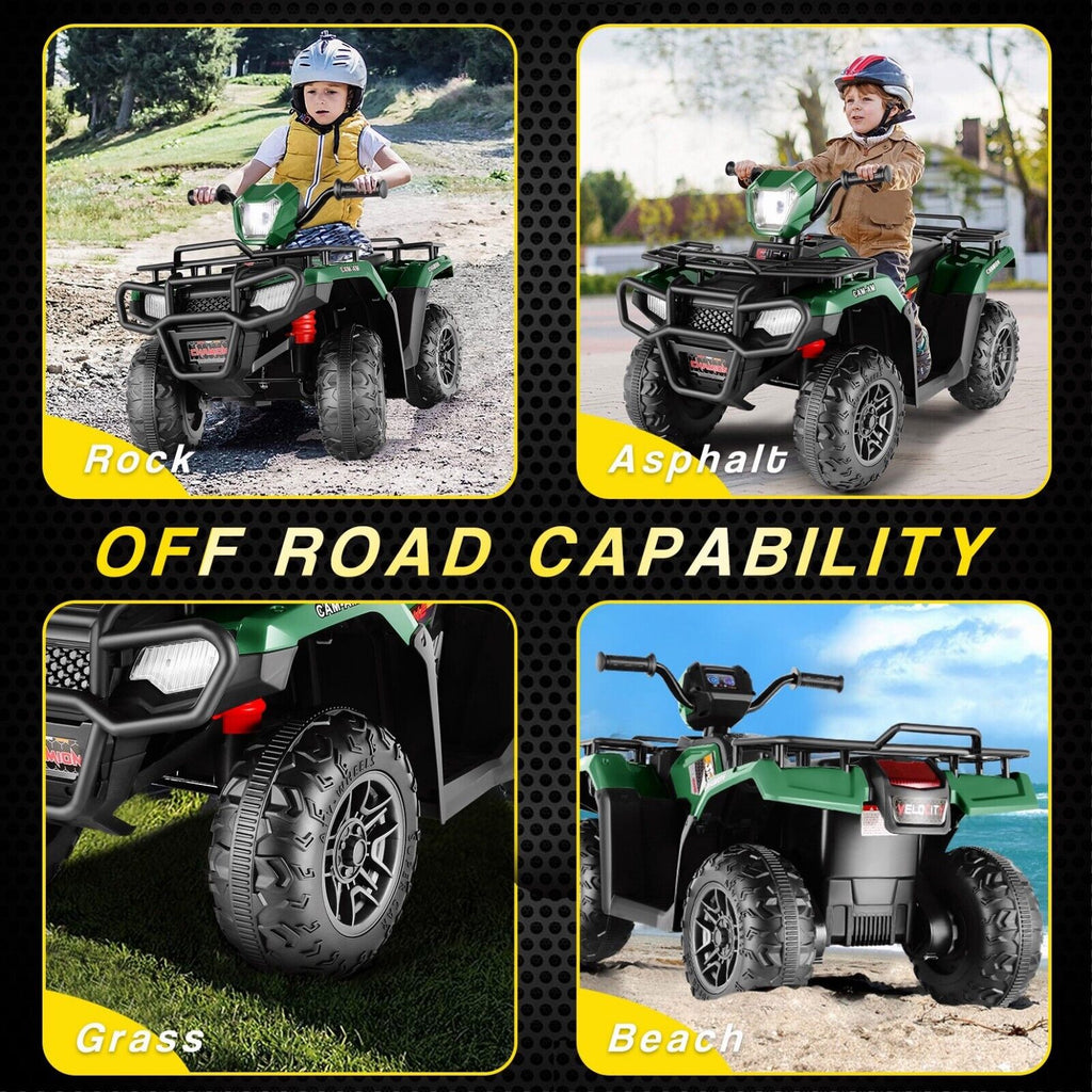 Electric 4-Wheeler Quad for Kids with 12V Battery and 2X30W Motor, USB Compatible