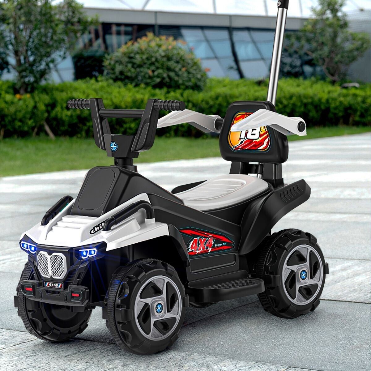Electric Kids ATV with LED Lights and 4 Wheels - 6V Battery-Powered Toddler Car