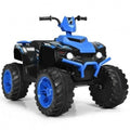 Electric Kids ATV with LED Lights and Treaded Tires - Navy Blue