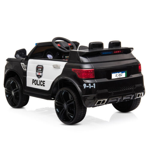Electric Kids Police Car with Remote Control and LED Lights - 12V Ride-On Toy