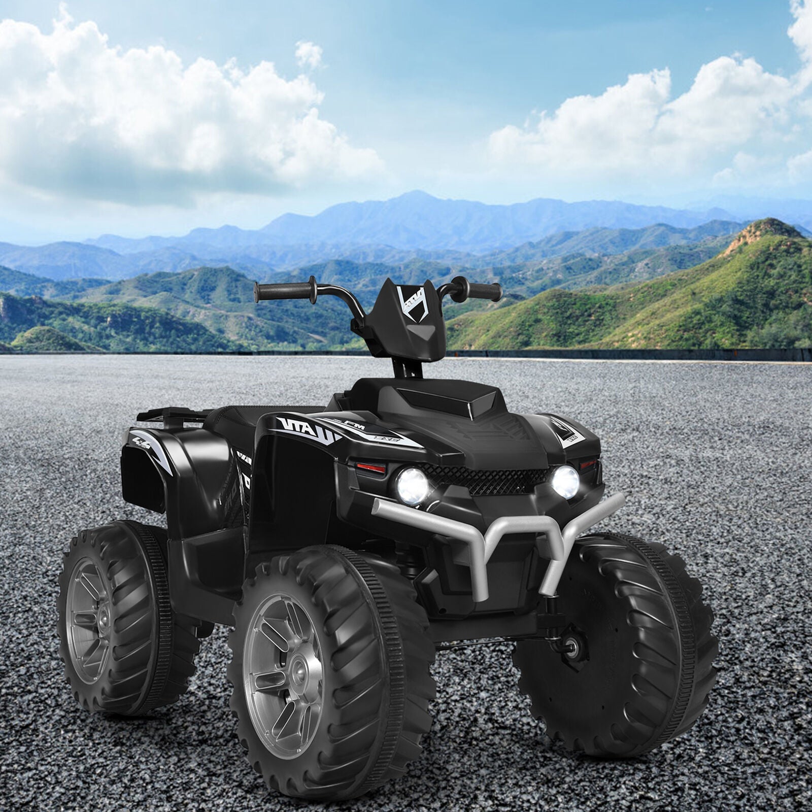Electric Kids Ride On ATV 4-Wheeler Quad with Music and LED Lights - Black