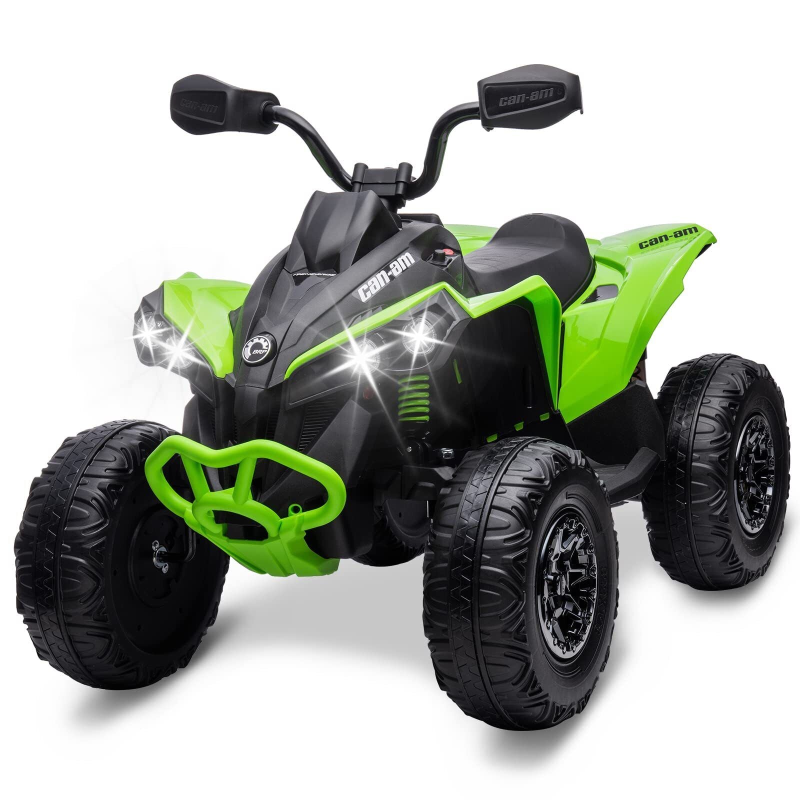 Electric Kids Ride On ATV 4-Wheeler Quad with Music and LED Lights - Green
