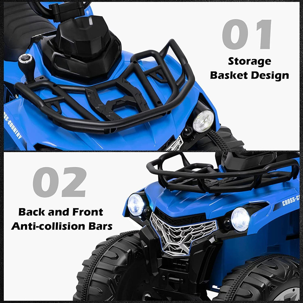 Electric Quad Ride-On Car for Kids with MP3 Player - 12V Battery Powered 4-Wheeler Truck