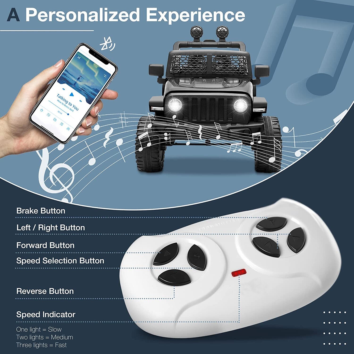 Electric Kids Ride On Car Power Wheels Jeep 2 Seater with 12V 7Ah Battery - Safe and Fun!