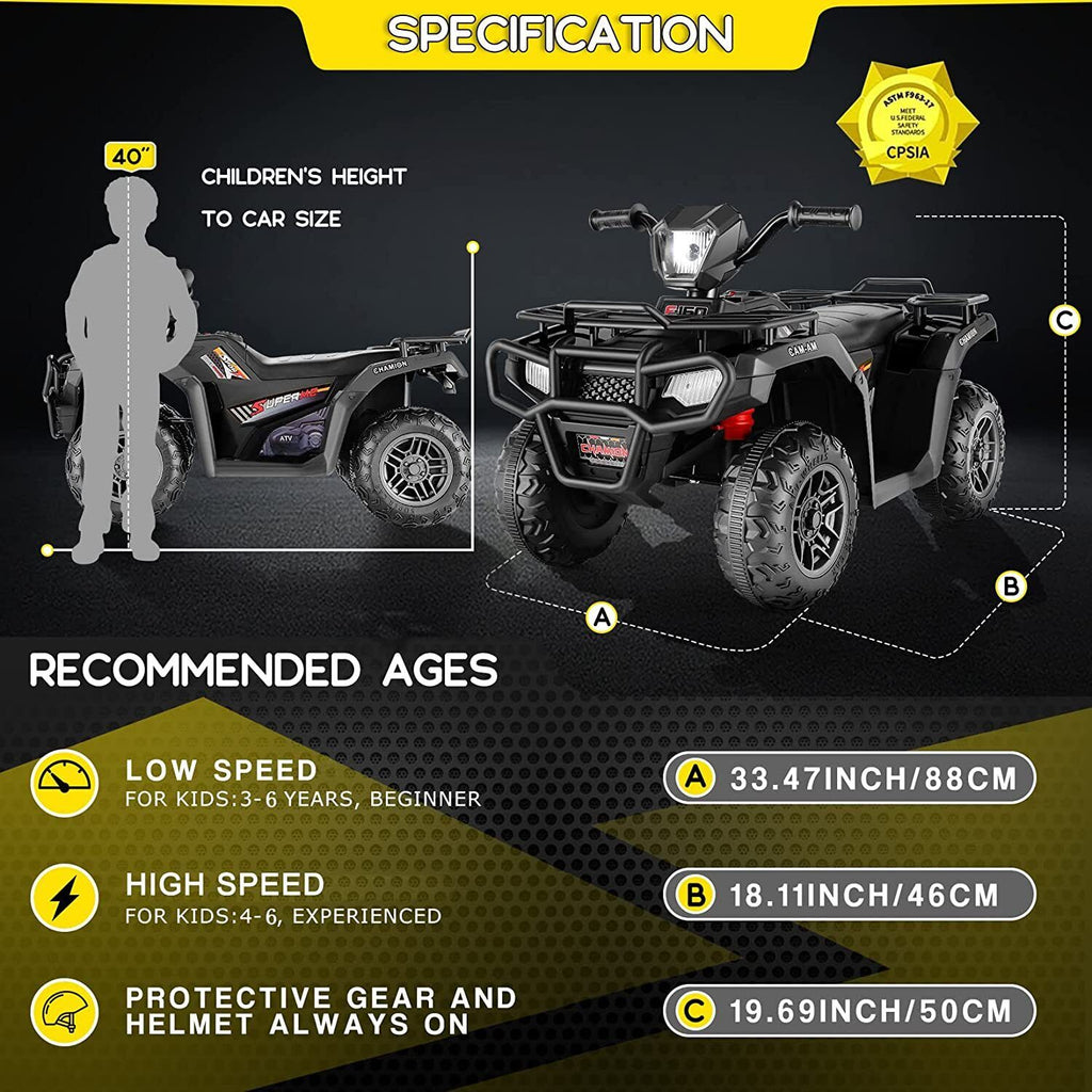 Electric Kids Ride-On Car Truck with Bluetooth and Spring Suspension - 2 Speed Options