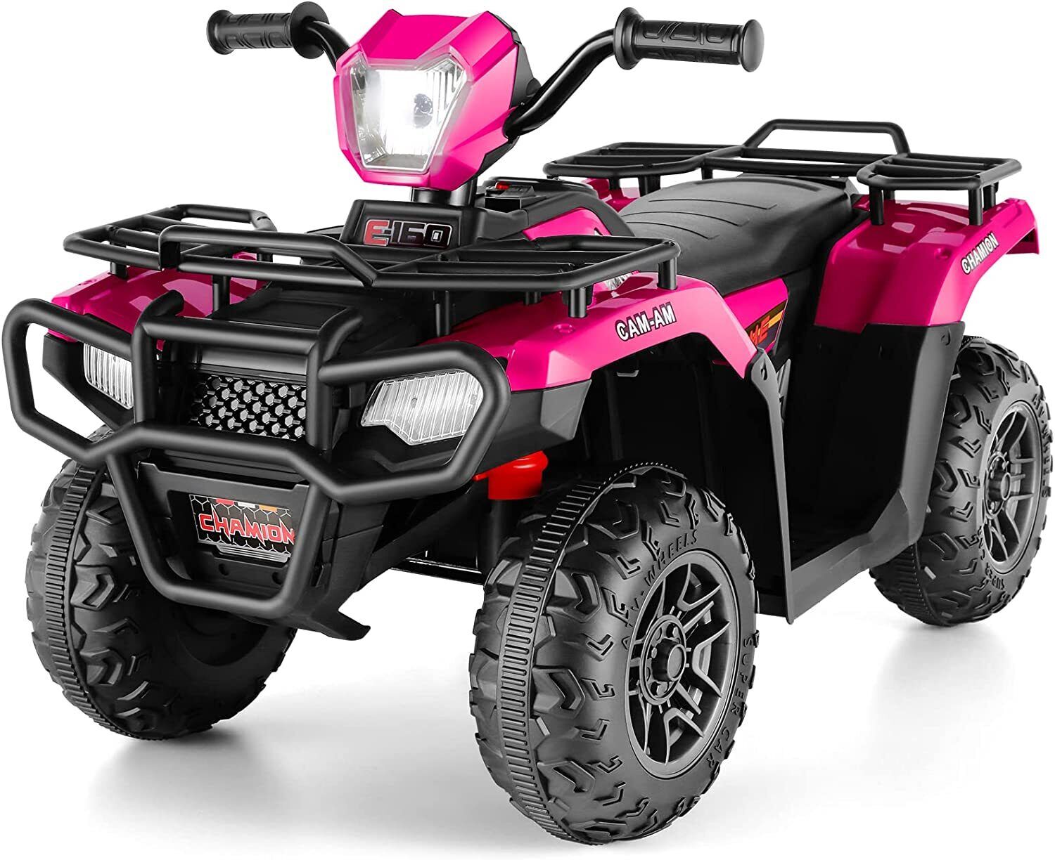 Electric Vehicle with Dual Speed Options, Treaded Tires, and LED Lights - Powered by 12V Battery