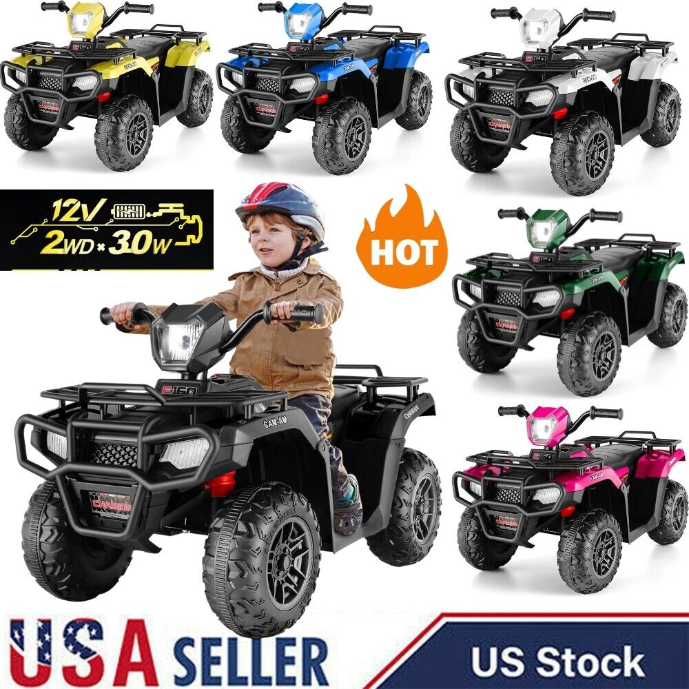 Electric ATV 4-Wheeler for Kids with LED Lights and Music - 12V Battery Powered