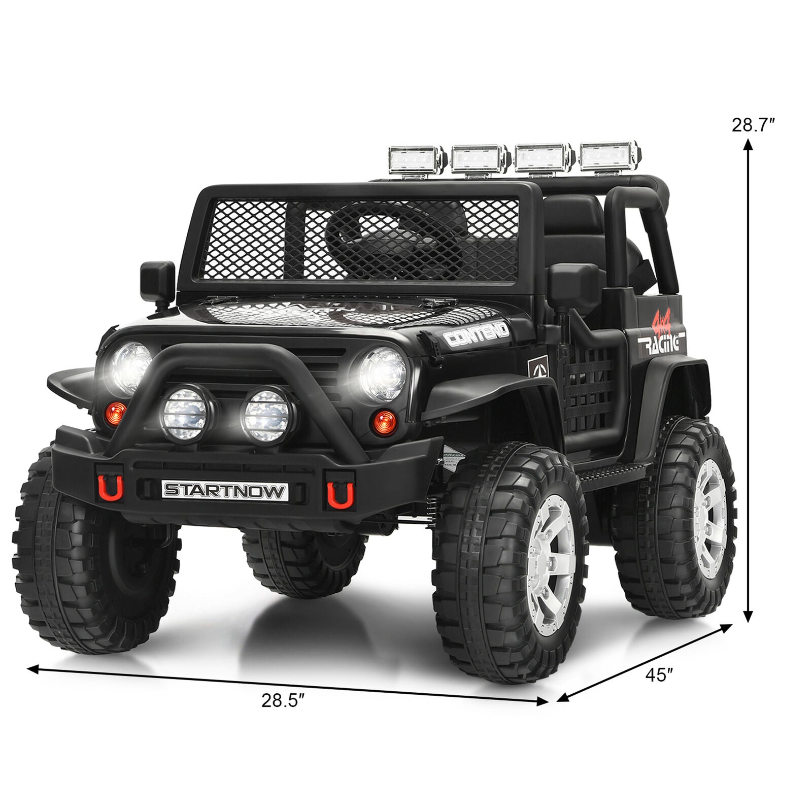 Electric Kids Ride On Car Truck with MP3 and Remote Control - Black
