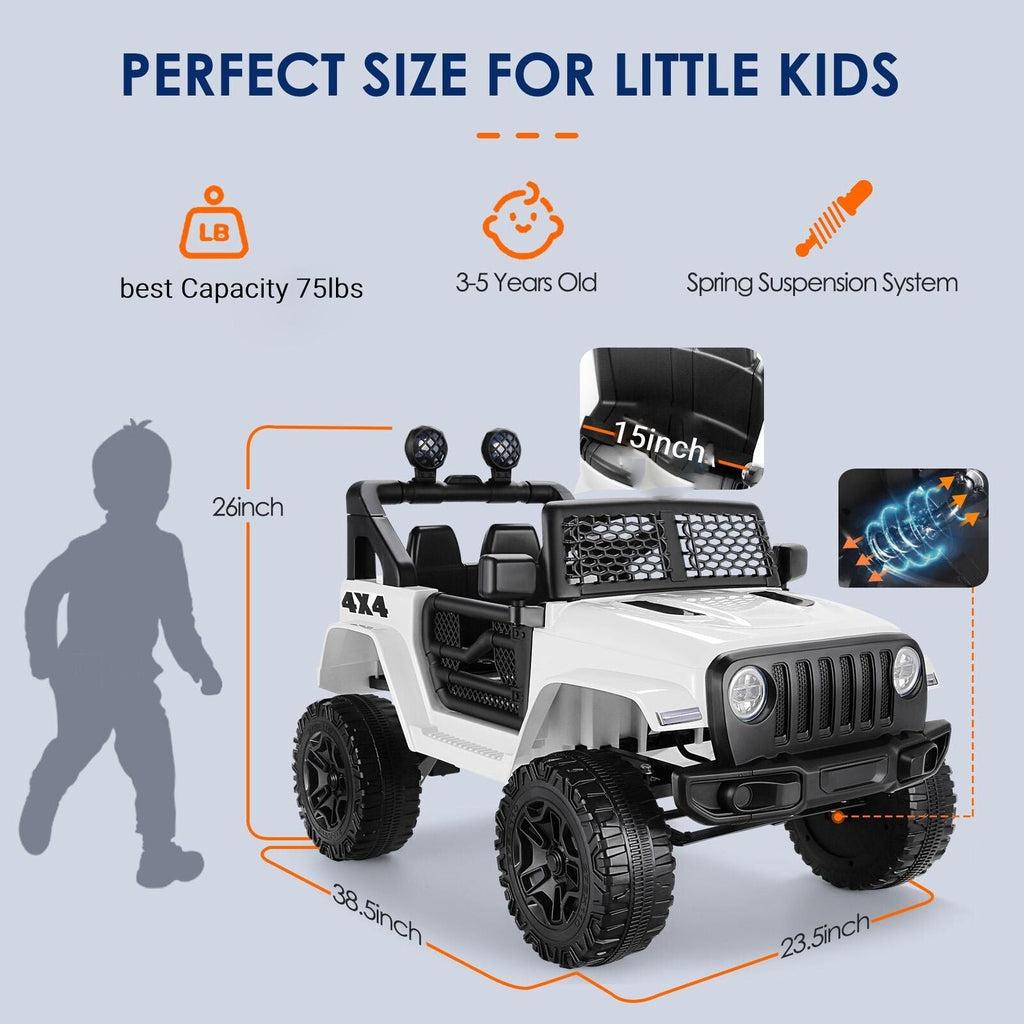 2-Seater Electric Ride-On Car for Kids with MP3 Player - 12V Toy Gift