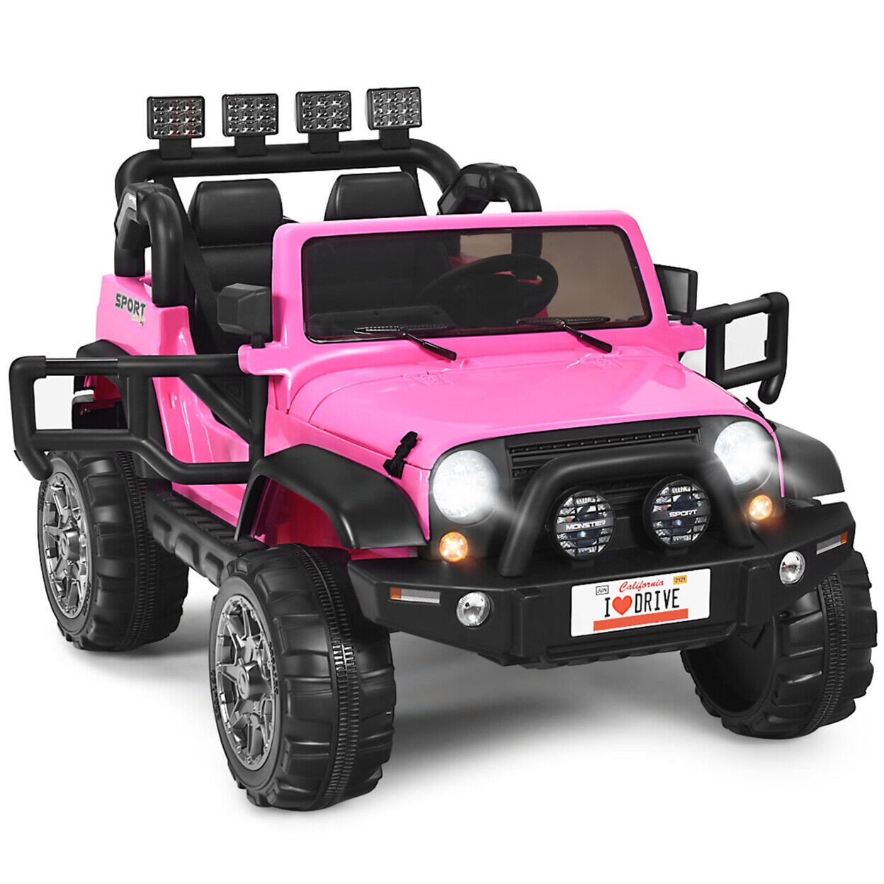 Electric Kids Ride On Car with Remote Control and Music - Storage Box Included
