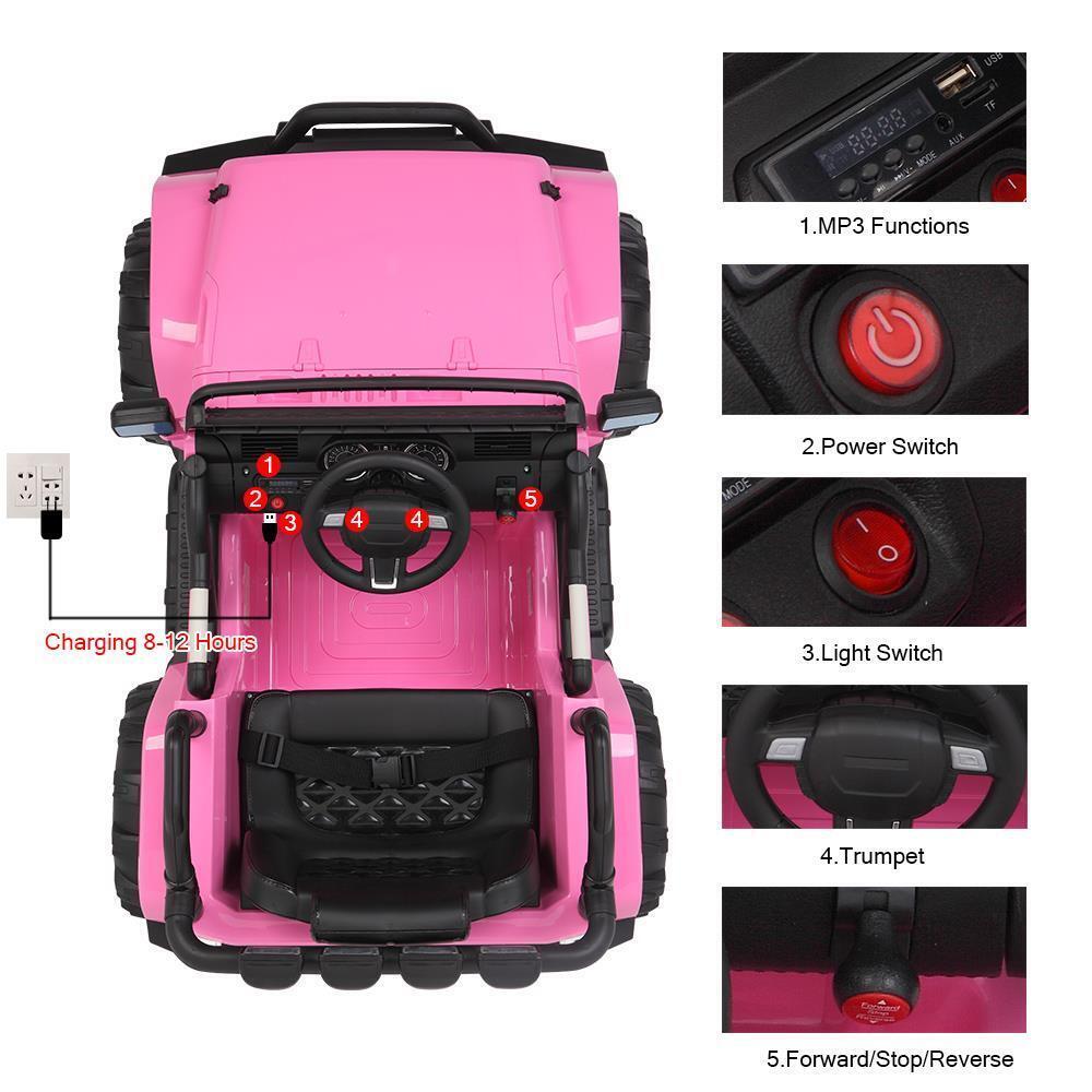 Electric Kids Ride-On Car with Remote Control, Multifunctional Lights and Music